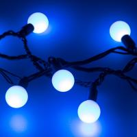 Светодиодная гирлянда ARD-BALL-CLASSIC-D23-10000-BLACK-80LED BLUE (230V, 3.5W) (Ardecoled, IP65)