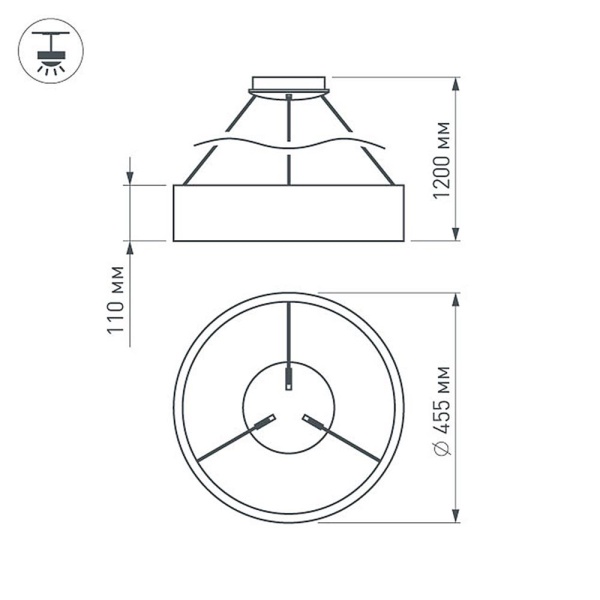Светильник SP-TOR-RING-HANG-R460-33W Day4000 (WH, 120 deg) (Arlight, IP20 Металл, 3 года)