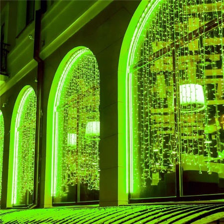 Светодиодная гирлянда ARD-CURTAIN-CLASSIC-2000x3000-CLEAR-760LED Green (230V, 60W) (Ardecoled, IP65)