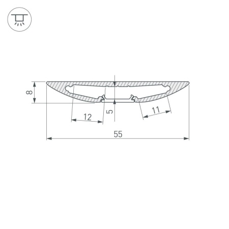 Профиль ALM-FLAT-R-2000 ANOD (Arlight, Алюминий)