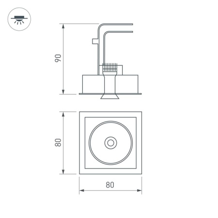Светильник CL-SIMPLE-S80x80-9W Warm3000 (WH, 45 deg) (Arlight, IP20 Металл, 3 года)