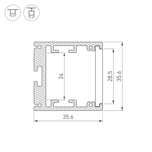 Профиль SL-ARC-3535-D320-W90 WHITE (260мм, дуга 1 из 4) (Arlight, Алюминий)