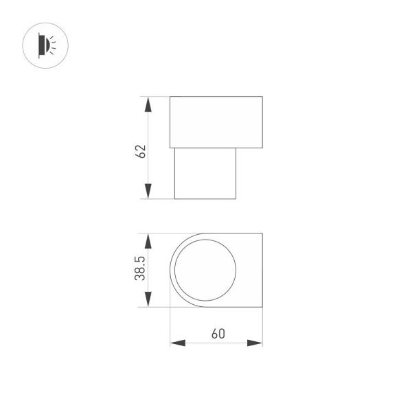 Светильник SP-SPICY-WALL-MINI-S60x39-3W Day4000 (GD, 40 deg, 230V) (Arlight, IP20 Металл, 3 года)