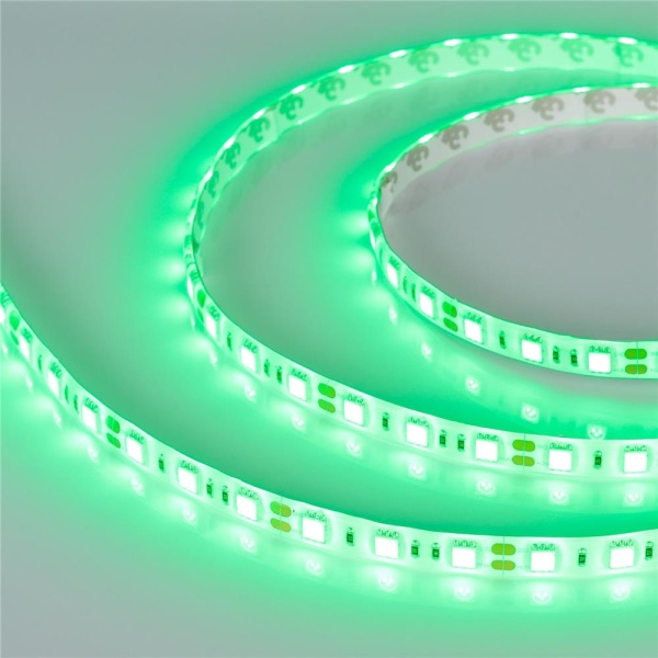 Светодиодная лента RTW 2-5000SE 12V Green 2x (5060, 300 LED, LUX) (Arlight, 14.4 Вт/м, IP65)