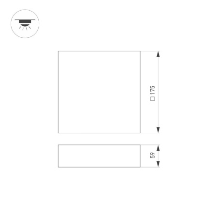Светильник IM-QUADRO-EMERGENCY-3H-S175x175-19W Day4000 (BK, 120 deg, 230V) (Arlight, IP40 Металл, 2 года)