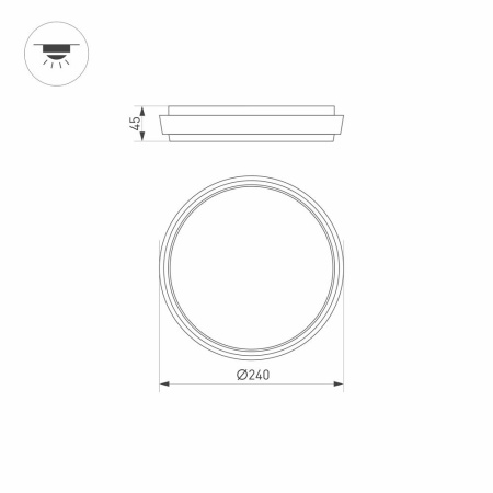 Светильник LGD-GIRO-R240-25W Day4000 (GR, 110 deg, 230V) (Arlight, IP54 Металл, 3 года)