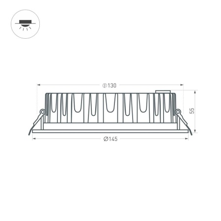 Светодиодный светильник LTD-145WH-FROST-16W White 110deg (Arlight, IP44 Металл, 3 года)