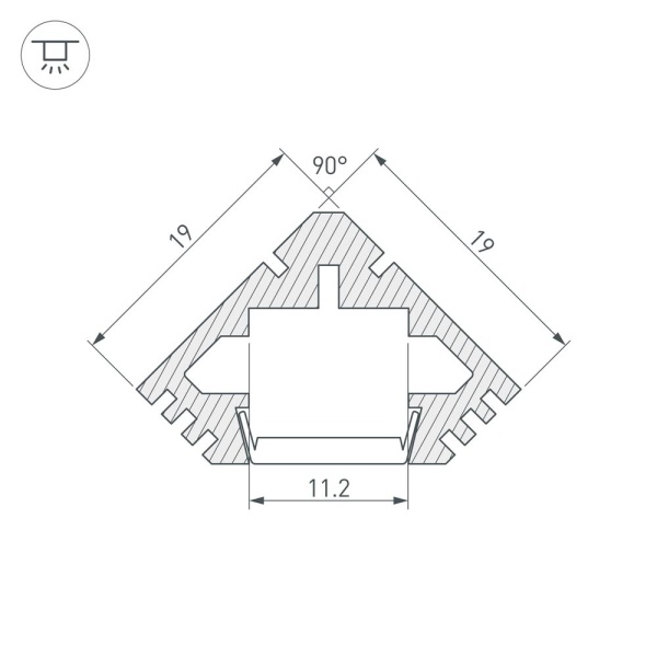 Профиль PDS45-T-2000 ANOD Black RAL9005 (Arlight, Алюминий)
