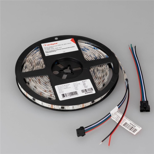 Светодиодная лента герметичная DMX-SE-B60-10mm 12V RGB-PX3 (14 W/m, IP65, 5060, 5m) (Arlight, -)
