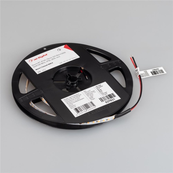 Светодиодная лента RT-A140-10mm 24V Warm3000 SUN (20 W/m, IP20, 2835, 5m) (Arlight, -)