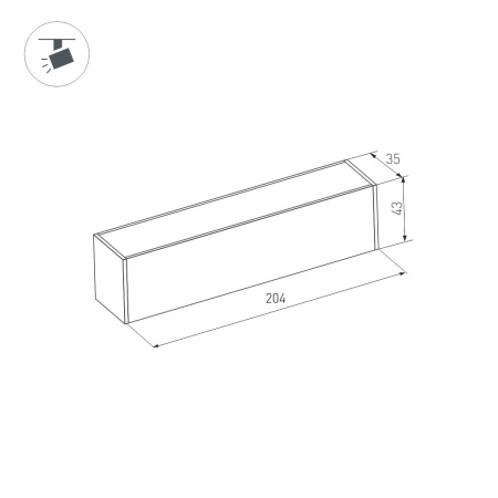 Светильник MAG-FLAT-45-L205-6W Warm3000 (BK, 100 deg, 24V) (Arlight, IP20 Металл, 3 года)