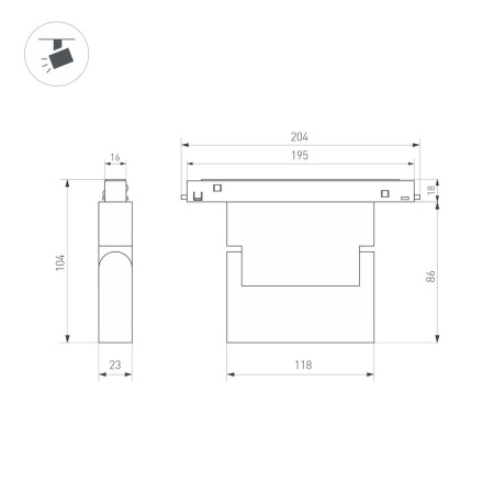 Светильник MAG-ORIENT-LASER-FOLD-S195-6W Warm3000 (WH, 30 deg, 48V, DALI) (Arlight, IP20 Металл, 5 лет)