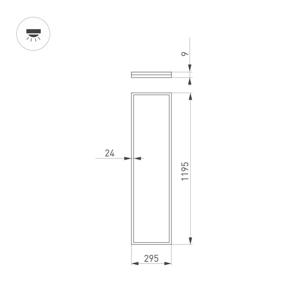 Светильник DL-INTENSO-S300x1200-40W Warm3000 (WH, 120 deg, 230V) (Arlight, IP40 Металл, 3 года)