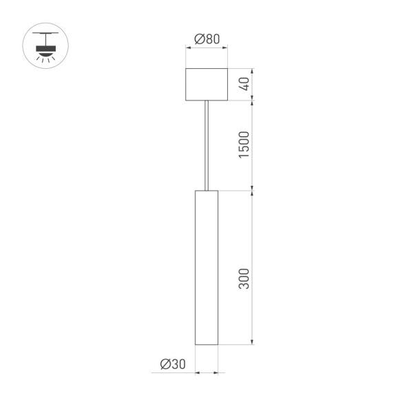 Светильник SP-PIPE-HANG-L300-R30-9W Day4000 (BK, 24 deg, 230V) (Arlight, IP20 Металл, 3 года)