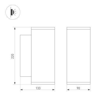 Светильник LGD-FORMA-WALL-TWIN-R90-2x12W Day4000 (WH, 44 deg, 230V) (Arlight, IP54 Металл, 3 года)