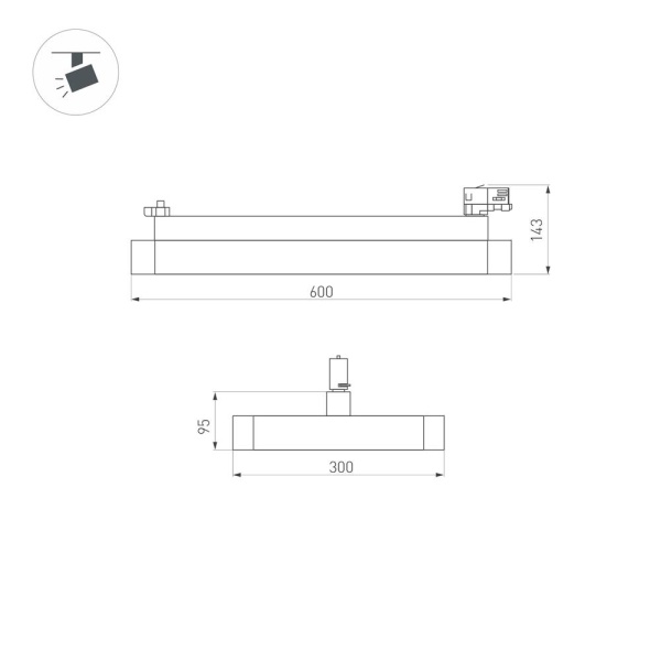 Светильник LGD-AFINA-4TR-S600x300-50W Day4000 (BK, 110 deg, 230V) (Arlight, IP20 Металл, 5 лет)