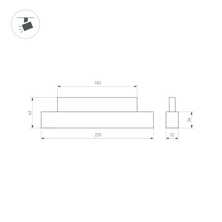 Светильник MAG-ORIENT-LASER-L235-8W Warm3000 (BK, 24 deg, 48V, DALI) (Arlight, IP20 Металл, 5 лет)