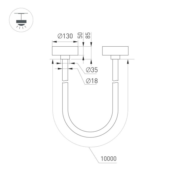 Светильник SP-TROPIC-SURFACE-R18-L10000-110W Warm3000 (BK, 360 deg, 230V) (Arlight, IP20 Пластик, 3 года)