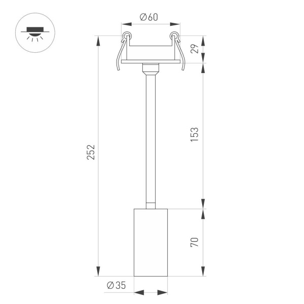 Светильник LGD-PERISCOPE-R35-6W Day4000 (BK, 24 deg, 230V) (Arlight, IP40 Металл, 5 лет)