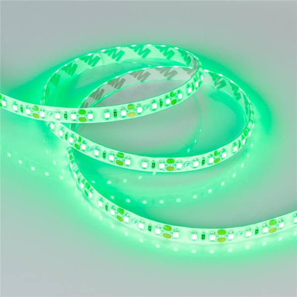 Светодиодная лента RTW 2-5000SE 12V Green 2x (3528, 600 LED, LUX) (Arlight, 9.6 Вт/м, IP65)