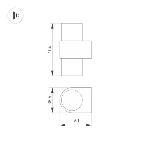 Светильник SP-SPICY-WALL-MINI-TWIN-S104x39-2x3W Warm3000 (GD, 40 deg, 230V) (Arlight, IP20 Металл, 3 года)