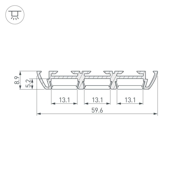 Профиль PHS-3X-2000 ANOD (Arlight, Алюминий)