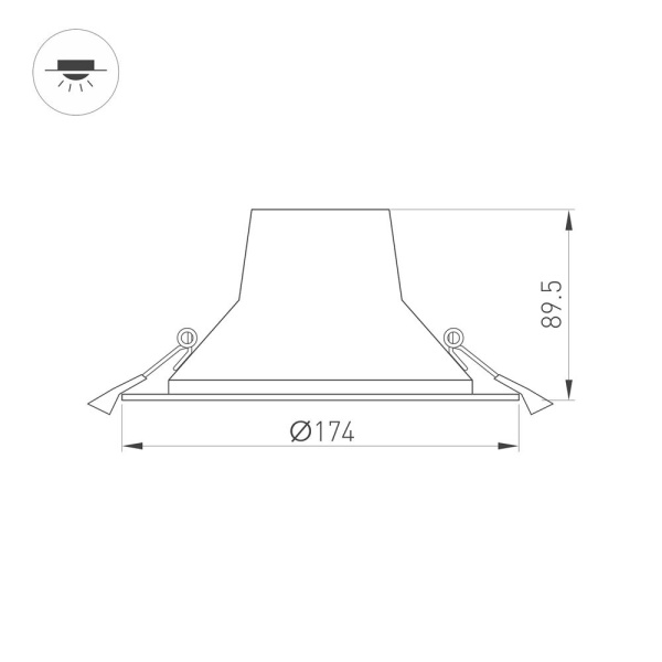 Светильник LTD-LEGEND-R175-20W Warm3000 (WH, 50 deg) (Arlight, IP20 Металл, 3 года)