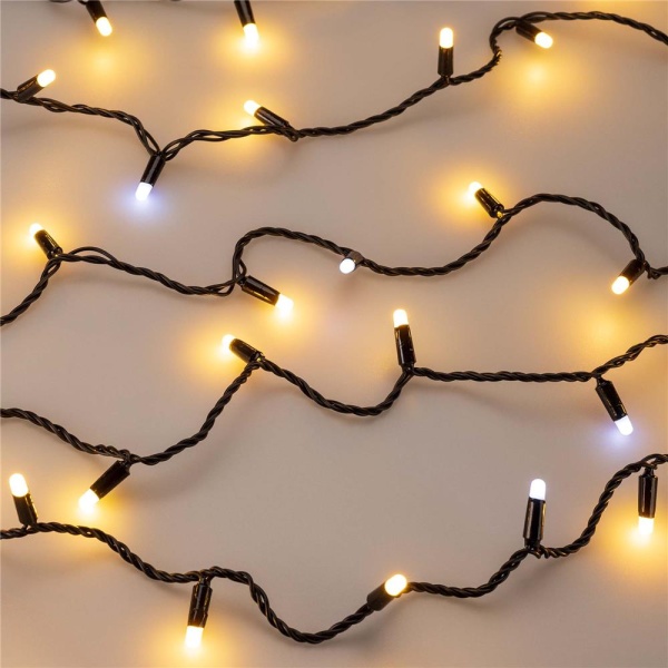 Светодиодная гирлянда ARD-STRING-CLASSIC-10000-BLACK-100LED-MILK-FLASH Warm (230V, 7W) (Ardecoled, IP65)