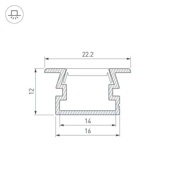 Профиль PDS-FS-3000 ANOD BLACK (Arlight, Алюминий)