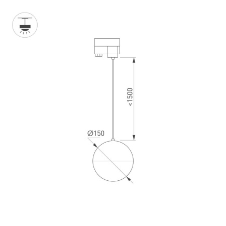 Светильник LGD-EMISFERO-TRACK-HANG-4TR-R150-11W Day4000 (BK, 170 deg, 230V) (Arlight, IP20 Металл, 3 года)