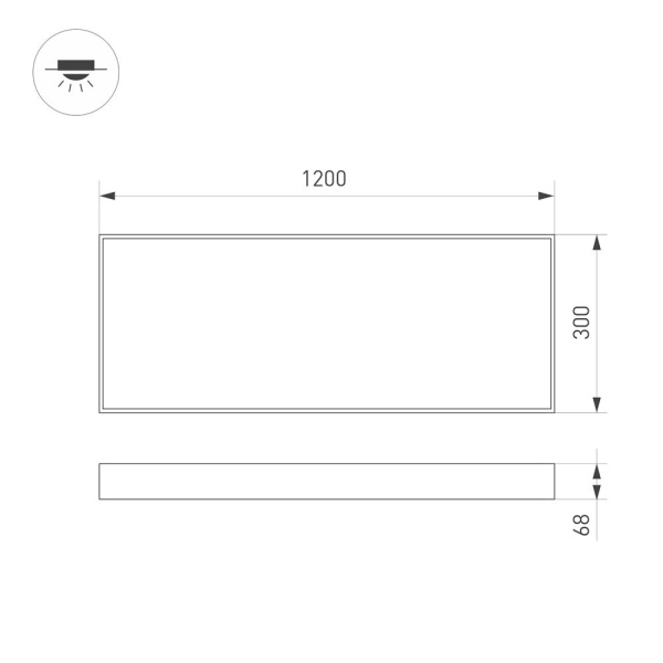 Панель IM-EMERGENCY-1.5H-S300x1200-45W Day4000 (WH, 120 deg, 230V) (Arlight, IP40 Металл, 2 года)