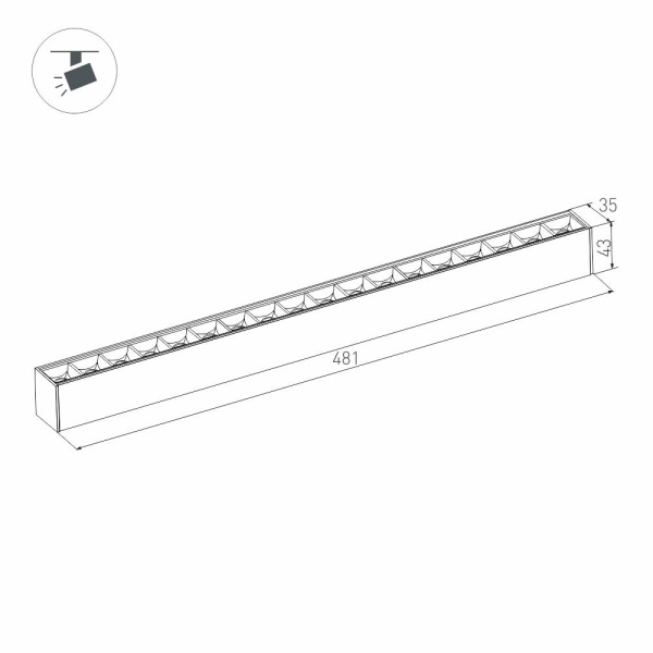 Светильник MAG-LASER-45-L480-18W Warm3000 (BK, 15 deg, 24V) (Arlight, IP20 Металл, 3 года)