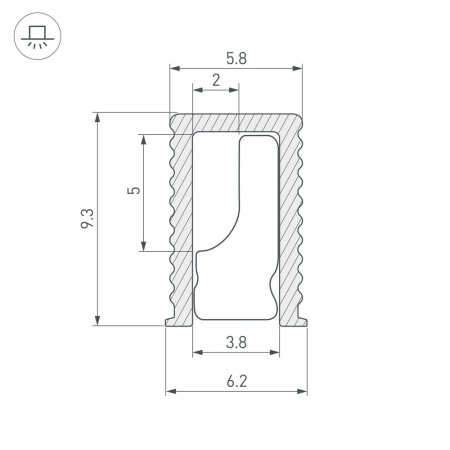 Профиль SL-MINI-6-H9-2000 ANOD BLACK (Arlight, Алюминий)