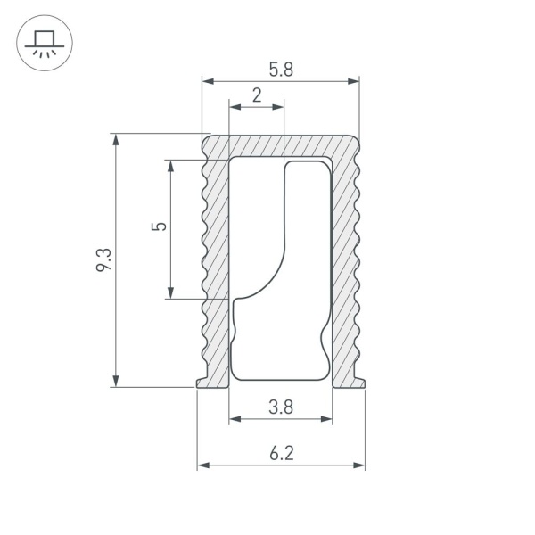 Профиль SL-MINI-6-H9-2000 ANOD BLACK (Arlight, Алюминий)