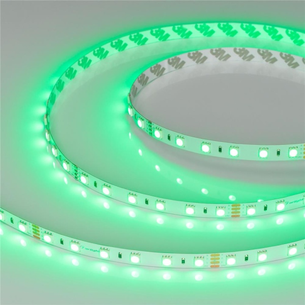 Светодиодная лента RT-B60-10mm 24V RGB (14.4 W/m, IP20, 5060, 5m) (Arlight, Открытый)