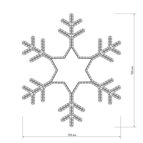 Фигура ARD-SNOWFLAKE-M4-750x750-324LED White (230V, 18W) (Ardecoled, IP65)