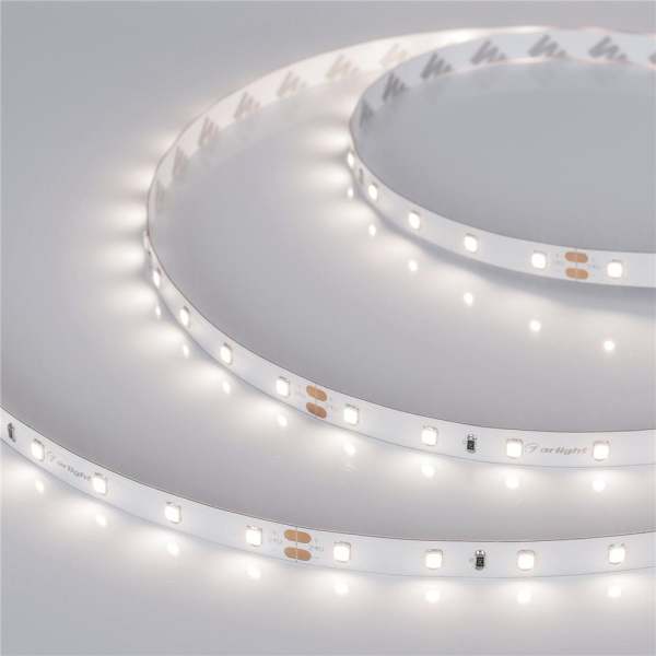 Светодиодная лента RT-A60-8mm 24V Day4000 (4.8 W/m, IP20, 2835, 50m) (Arlight, Открытый)