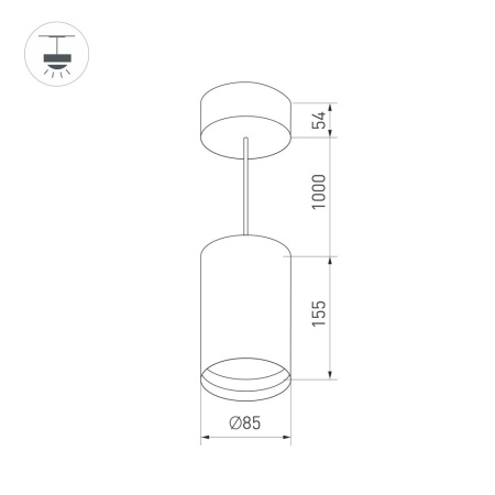Светильник подвесной SP-POLO-R85-2-15W Warm White 40deg (White, Gold Ring) (Arlight, IP20 Металл, 3 года)