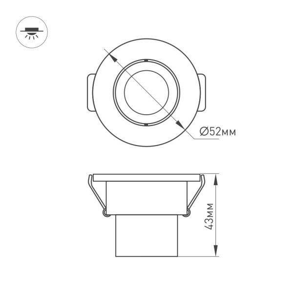 Светодиодный светильник LTM-R52WH 3W Warm White 30deg (Arlight, IP40 Металл, 3 года)