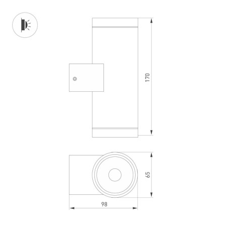 Светильник LGD-RAY-WALL-TWIN-R65-2x9W Day4000 (GR, 23 deg, 230V) (Arlight, IP65 Металл, 3 года)
