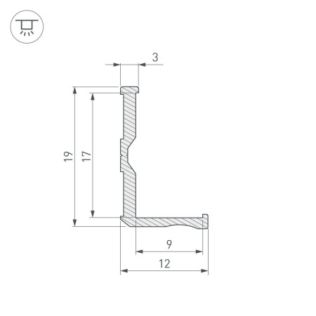 Профиль ALM-BASE-H10-2000 RAL9016 (Arlight, Алюминий)