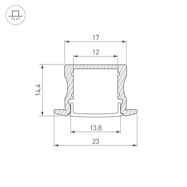 Профиль LINE-2315-F-2000 WHITE (Arlight, Алюминий)