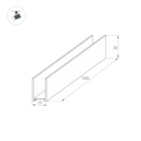Трек MAG-TRACK-2538-1000 (BK) (Arlight, IP20 Металл, 3 года)