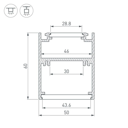 Профиль SL-ARC-5060-D1500-A45 WHITE (дуга 1 из 8) (Arlight, Алюминий)