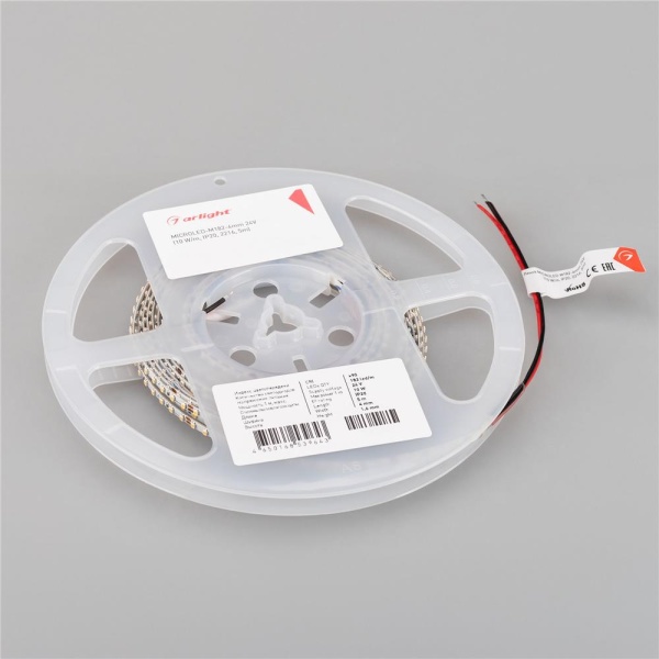 Светодиодная лента MICROLED-M182-4mm 24V Warm3500 (10 W/m, IP20, 2216, 5m) (Arlight, узкая)