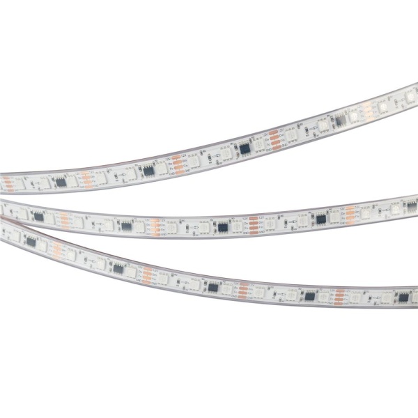 Светодиодная лента герметичная SPI-PS-B60-12mm 12V RGB-PX3-BPT (12 W/m, IP67, 5060, 5m) (Arlight, бегущий огонь)
