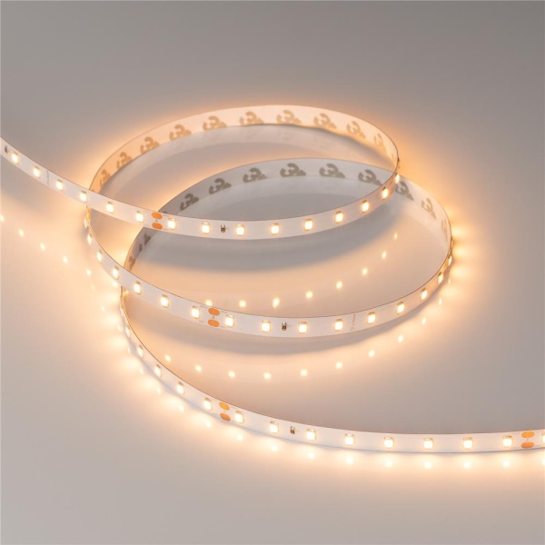 Светодиодная лента RT-A80-8mm 24V Warm2400 (6 W/m, IP20, 2835, 5m) (Arlight, высок.эфф.150 лм/Вт)