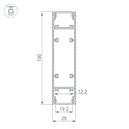 Профиль SL-LINE-25100-DUAL-2500 WHITE (Arlight, Алюминий)