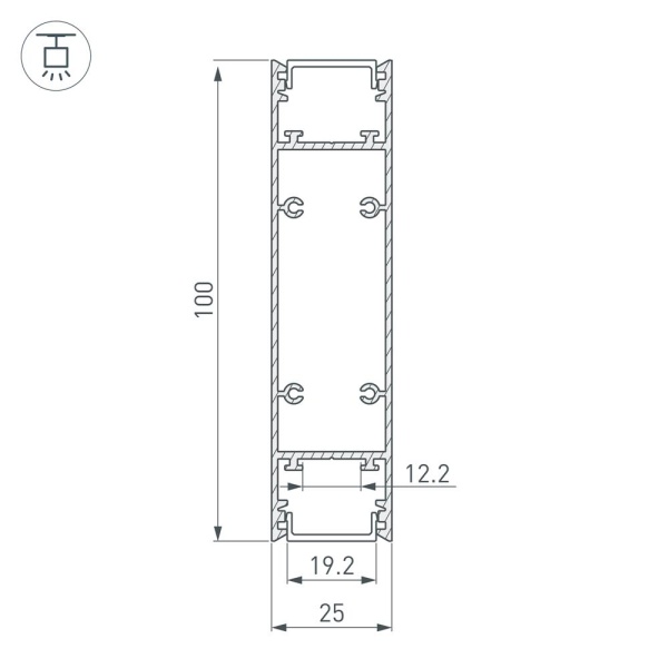 Профиль SL-LINE-25100-DUAL-2500 WHITE (Arlight, Алюминий)