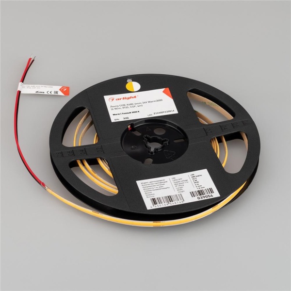 Светодиодная лента COB-X480-6mm 24V Warm3000 (6 W/m, IP20, CSP, 5m) (Arlight, -)